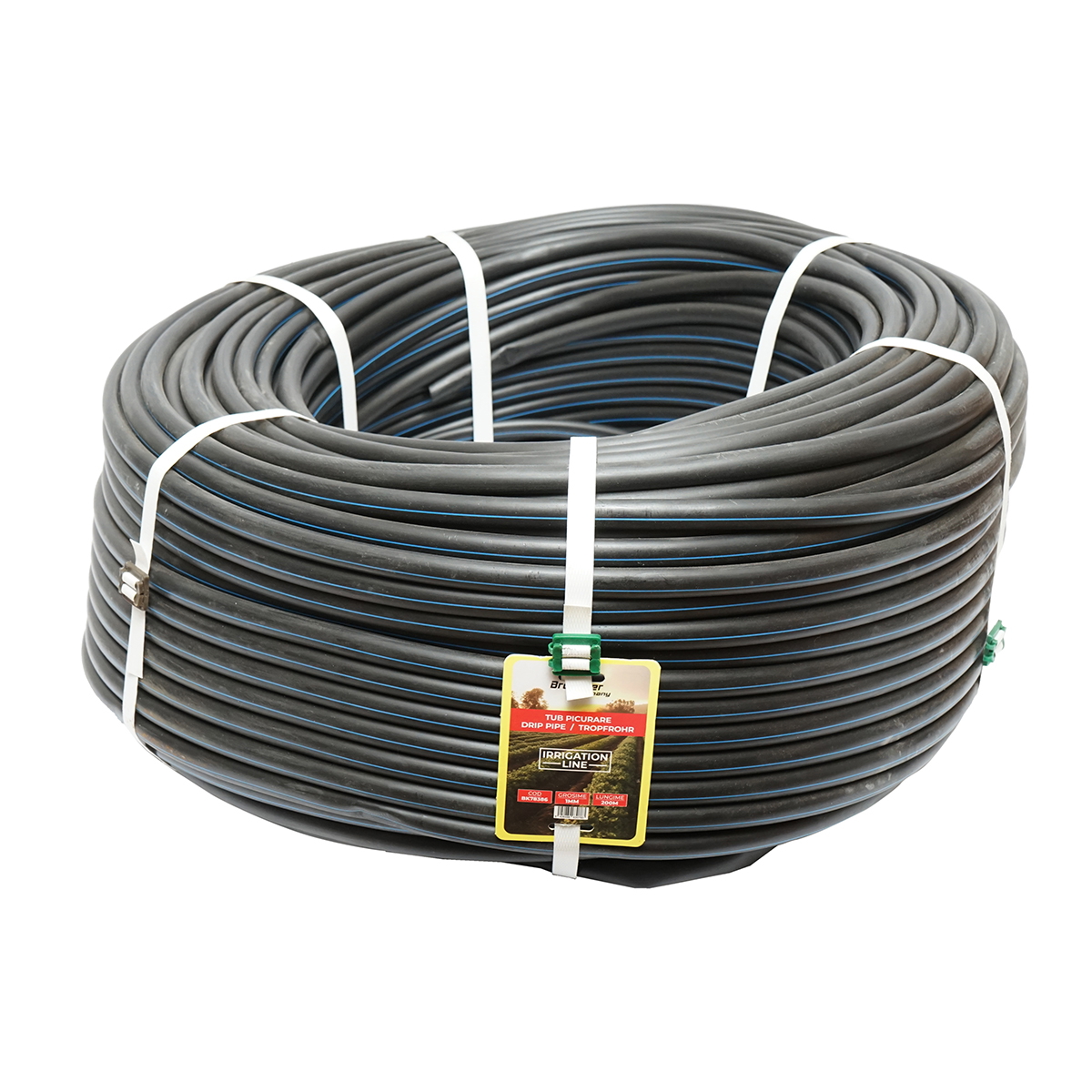 Tub de picurare orb pentru irigatii D16 mm, fara gauri, 200 m, grosime 1 mm, Breckner Germany