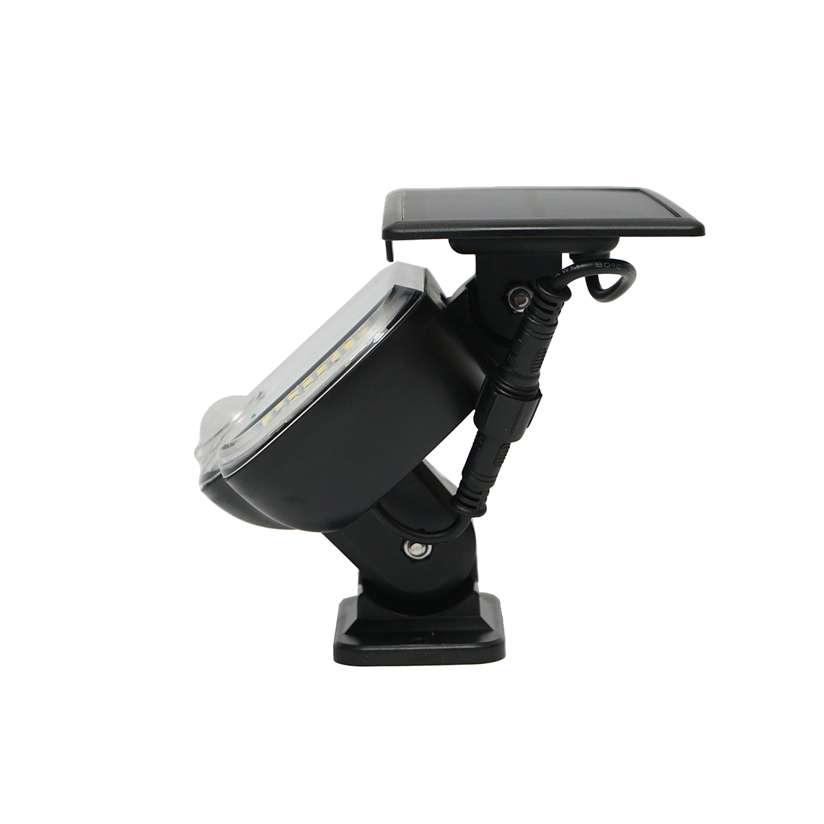 Lampa solara LED de perete tip proiector 76 LED, panou 5V 0.8W, baterie 3.7V 1200mAh, senzor miscare, cablu 3m, IPX4, 127x101x198 mm, 0.3 kg, Breckner Germany