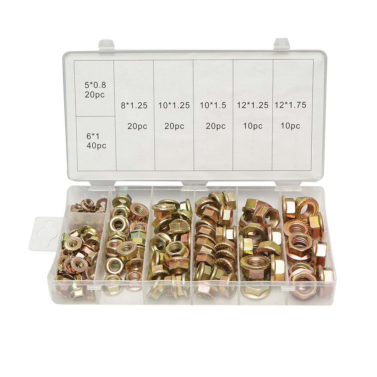 Trusa piulite cu flansa autoblocabila 140 piese