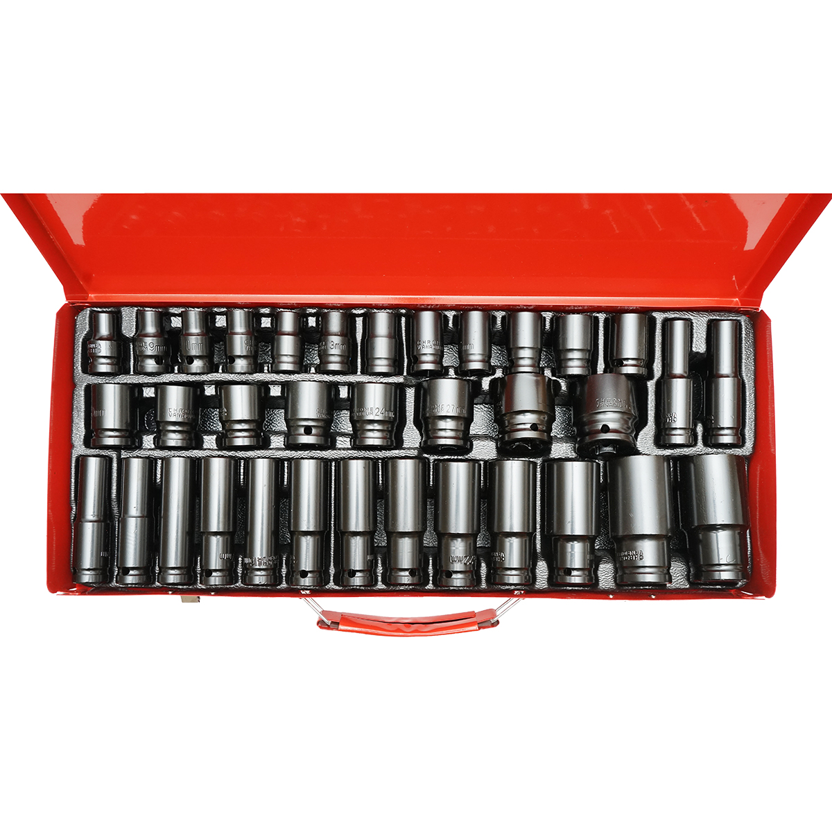 Trusa chei tubulare Breckner Germany 35 piese, patrat 1/2 inch, tubulare scurte 8-32 mm si lungi 10-32 mm