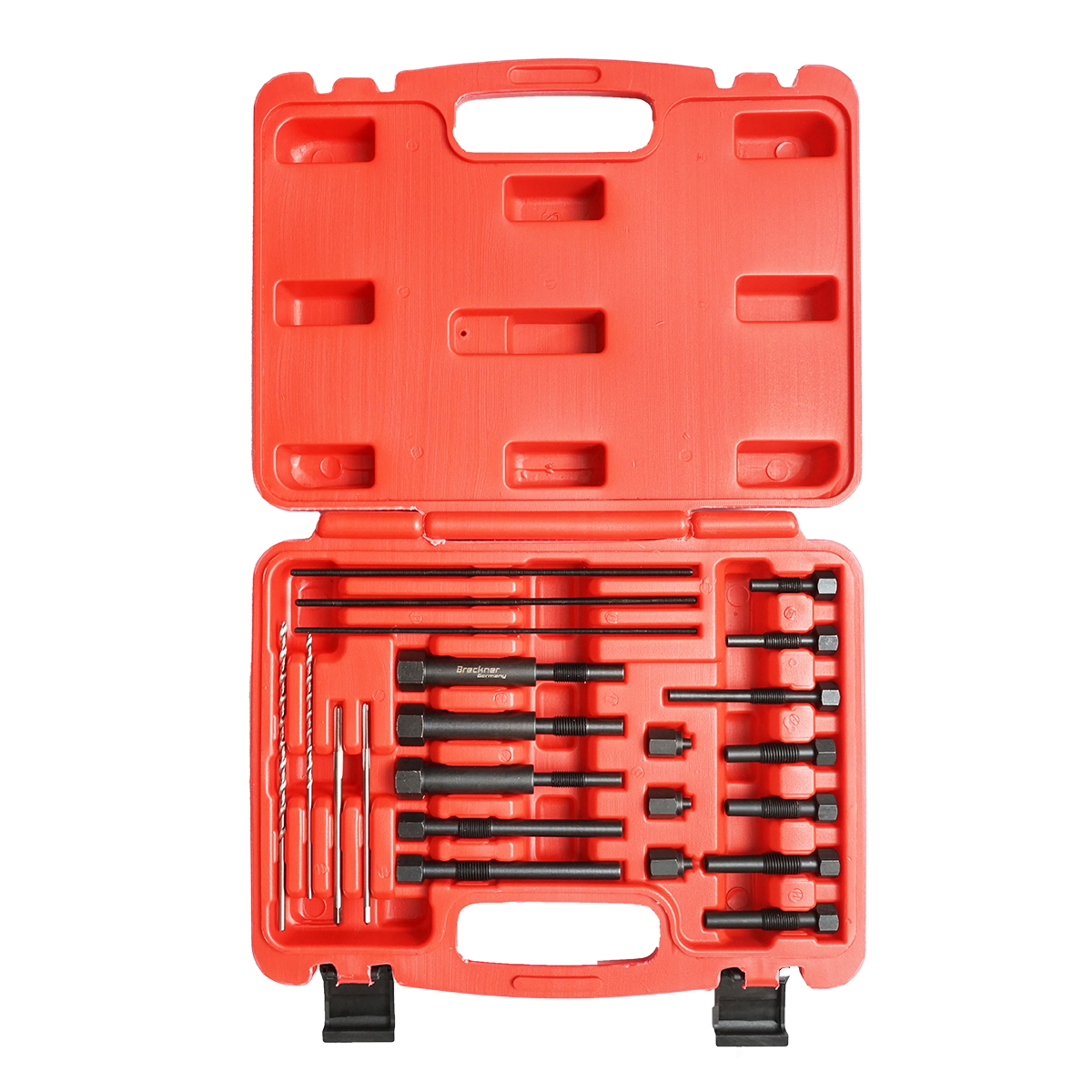 Trusa extractor bujii incandescente Breckner Germany 22 piese pentru M8 si M10, eliminare bujii rupte/deteriorate de pe chiulasa