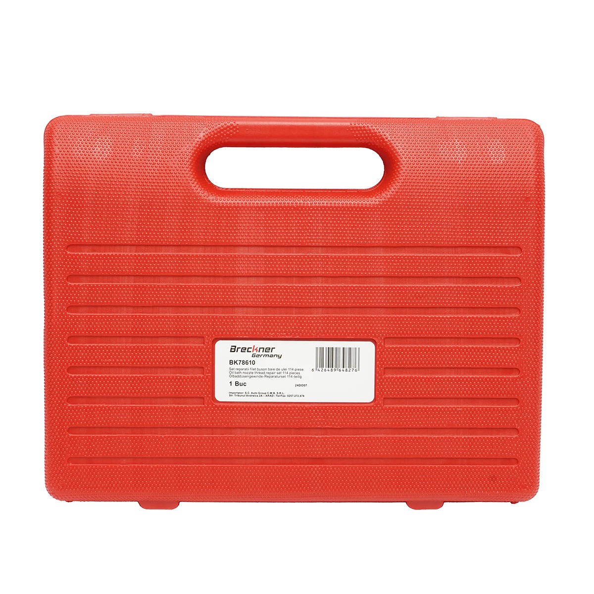 Trusa reparatie filet buson baie ulei, cutie viteze si diferential 114 piese Breckner Germany - tarozi M13x1,25 M13x1,5 M15x1,5 M17x1,5 M20x1,5 M22x1,5, busoane si saibe aluminiu