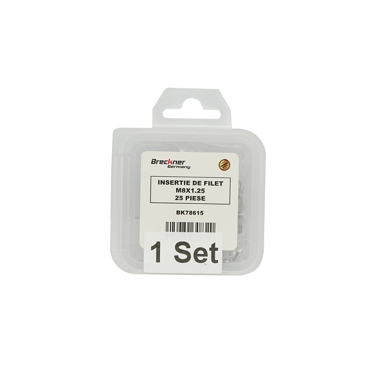 Insertie spiralata reparare filete M8x1.25 mm, set 25 piese, Breckner Germany