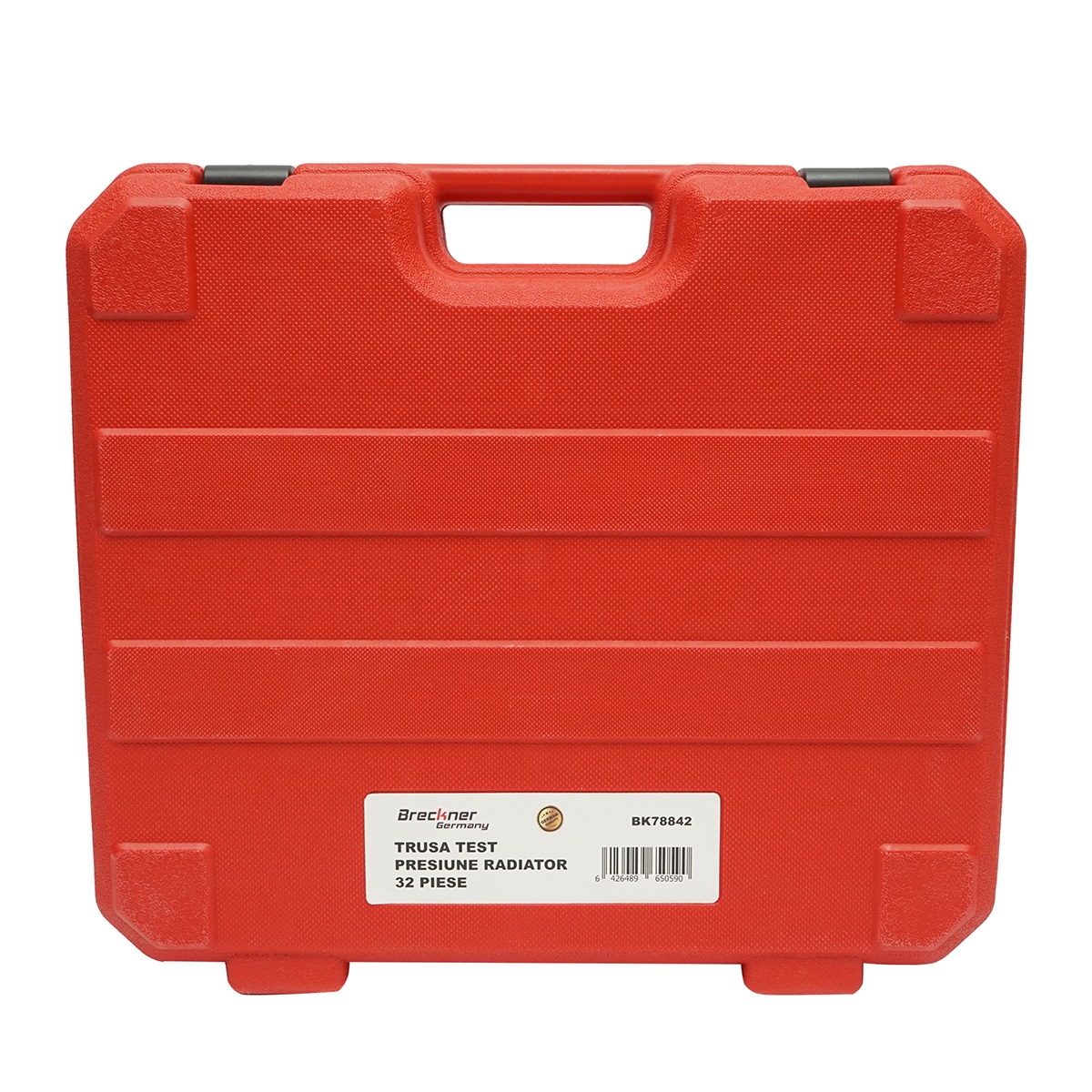 Trusa testare presiune radiator si sistem de racire 32 piese Breckner Germany, pompa mana, reductor presiune cu supapa, adaptoare BMW Audi VW Ford Mercedes Opel Volvo Toyota Honda + universale 27/35/50/60/62 mm