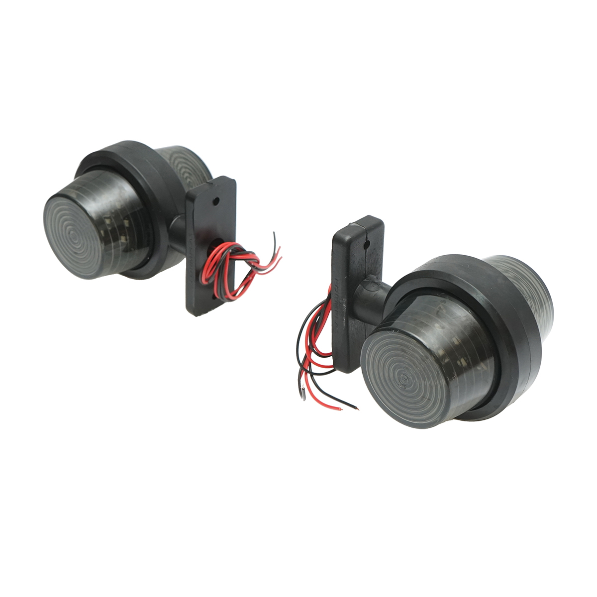 Lampi laterale gabarit LED fumurie 12-24V rosu-alb FR0117 Breckner Germany, efect neon, inaltime 103 mm, diametru 60 mm, flansa 77x32 mm, distanta suruburi 63 mm