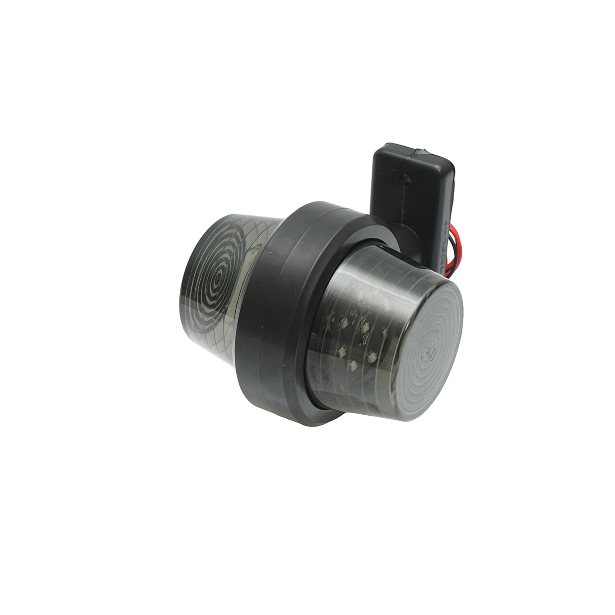 Lampi laterale gabarit LED fumurie 12-24V rosu-alb FR0117 Breckner Germany, efect neon, inaltime 103 mm, diametru 60 mm, flansa 77x32 mm, distanta suruburi 63 mm