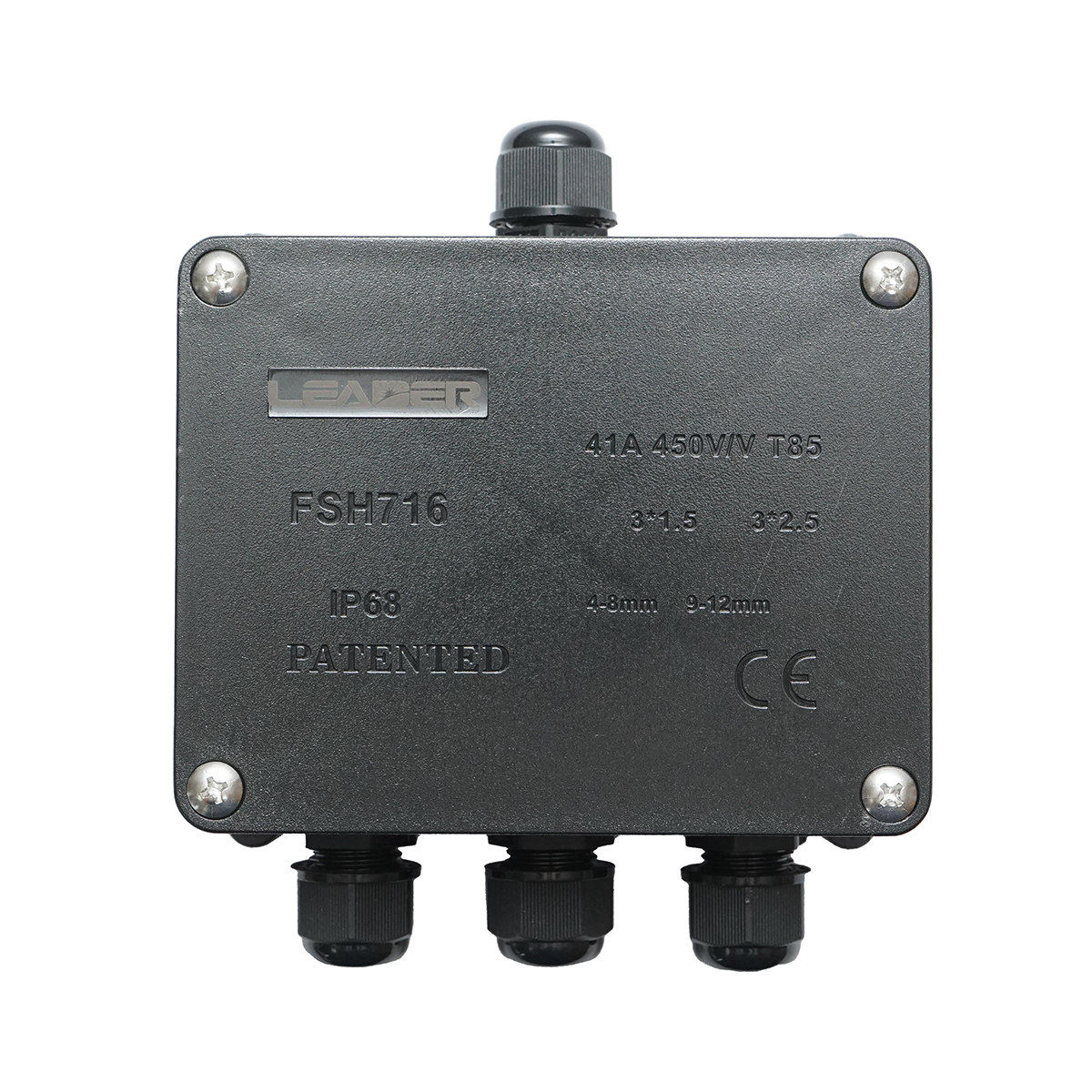 Doza etansa cu presetupe 41A 450V AC, 4 cai 4-12mm IP68 Leader