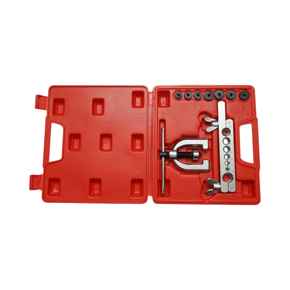 Trusa bercuit conducte de frana 9 piese Breckner Germany, instrument de baza 1/2 7/16 3/8 5/16 1/4 3/16 5/8, falca prindere, duze interschimbabile 1/2 7/16 3/8 5/16 1/4 3/16 5/8