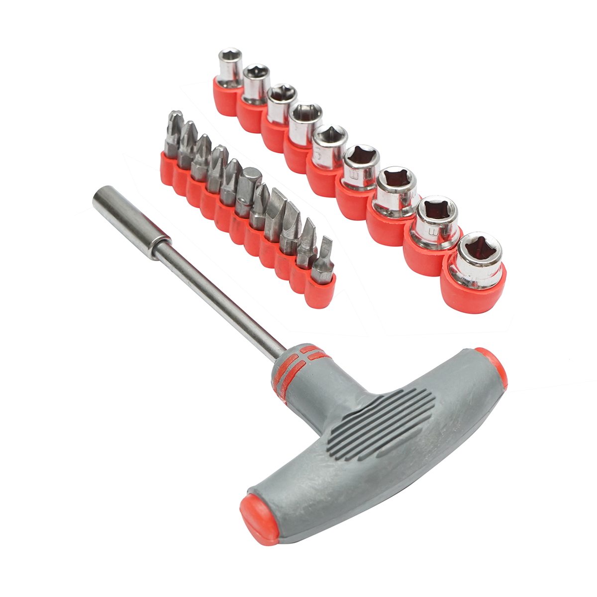 Set surubelnita cu maner Breckner Germany 21 piese, varfuri biti si tubulare 5-13 mm, adaptor 1/4, biti drept 3-6, PH 1-3, PZ 1-3