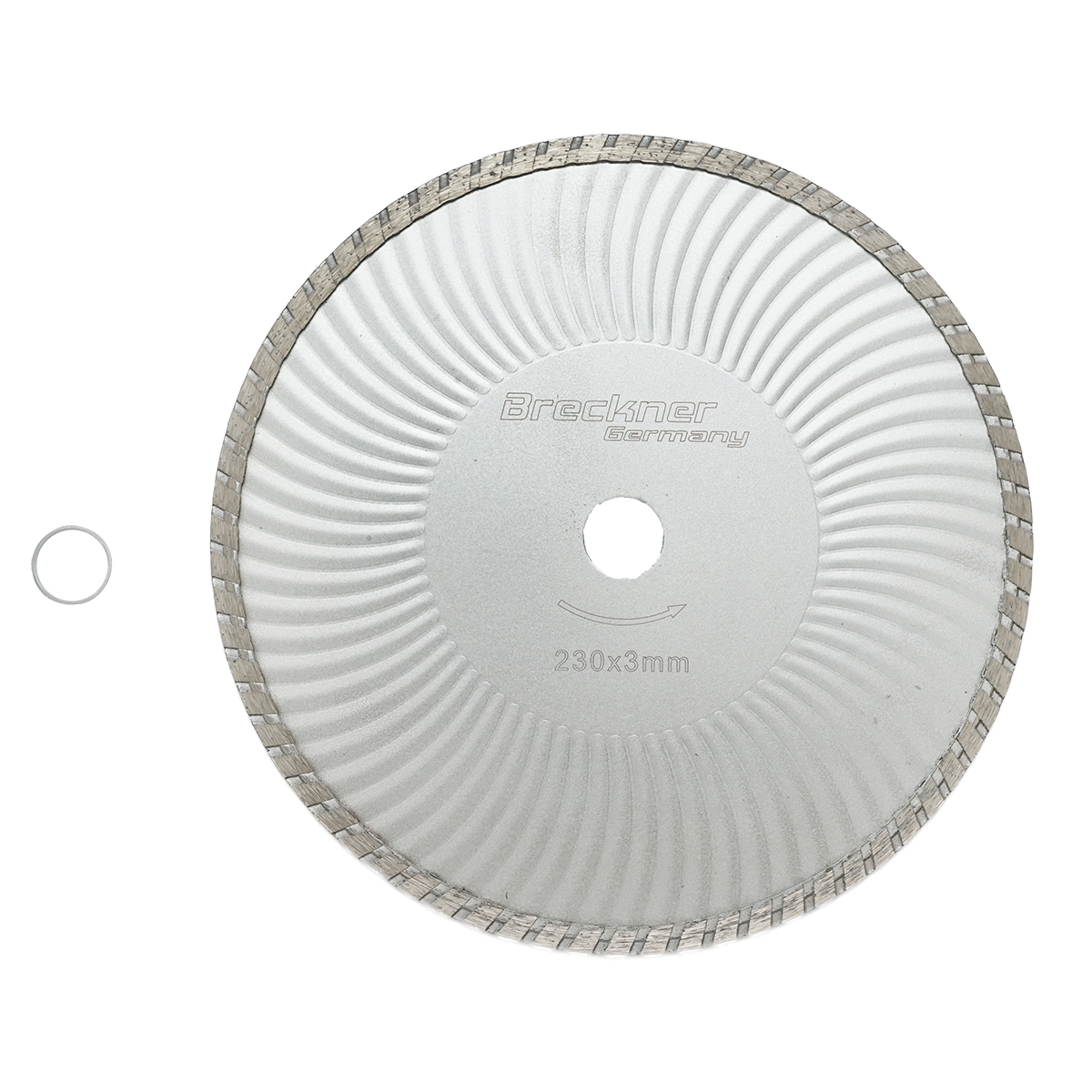 Disc diamantat continuu Breckner Germany 230 mm, grosime 3 mm, interior 22.2 mm, taiere umeda/uscata pentru BETON si CERAMICA, 0.62 kg