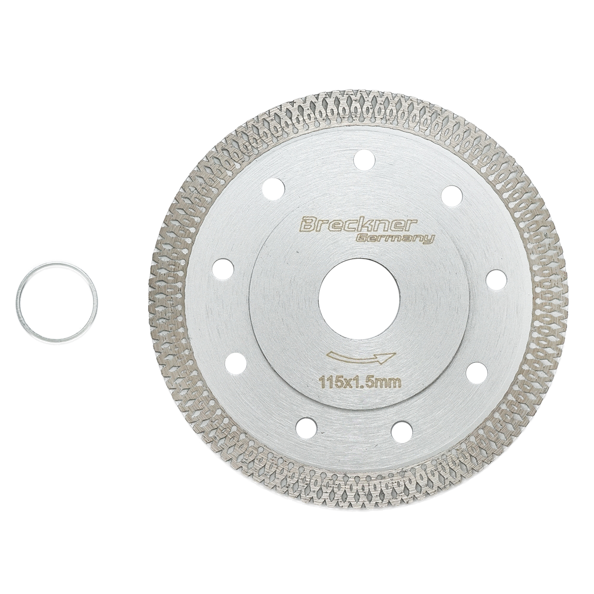 Disc diamantat turbo continuu 115x1.5x22.23 pentru ceramica Breckner Germany