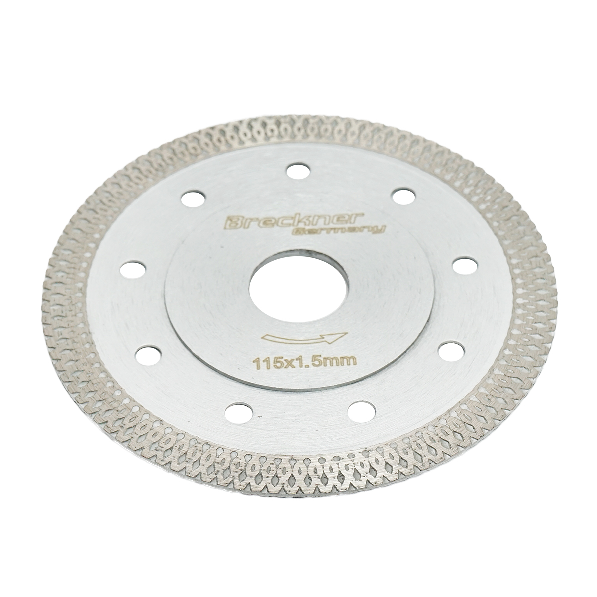 Disc diamantat turbo continuu Breckner Germany pentru ceramica, 115 mm, 1.5 mm, prindere 22.23 mm, 0.12 kg