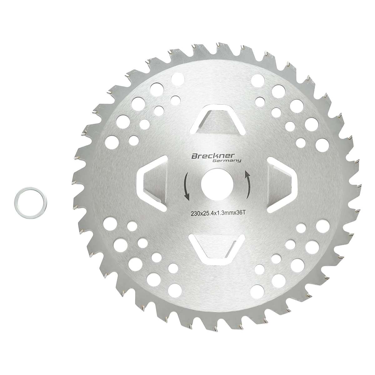 Disc circular vidia pentru motocoasa de umar Breckner Germany 230 mm, 25.4 mm, 1.3 mm, 36 dinti, taiere iarba, 0.34 kg