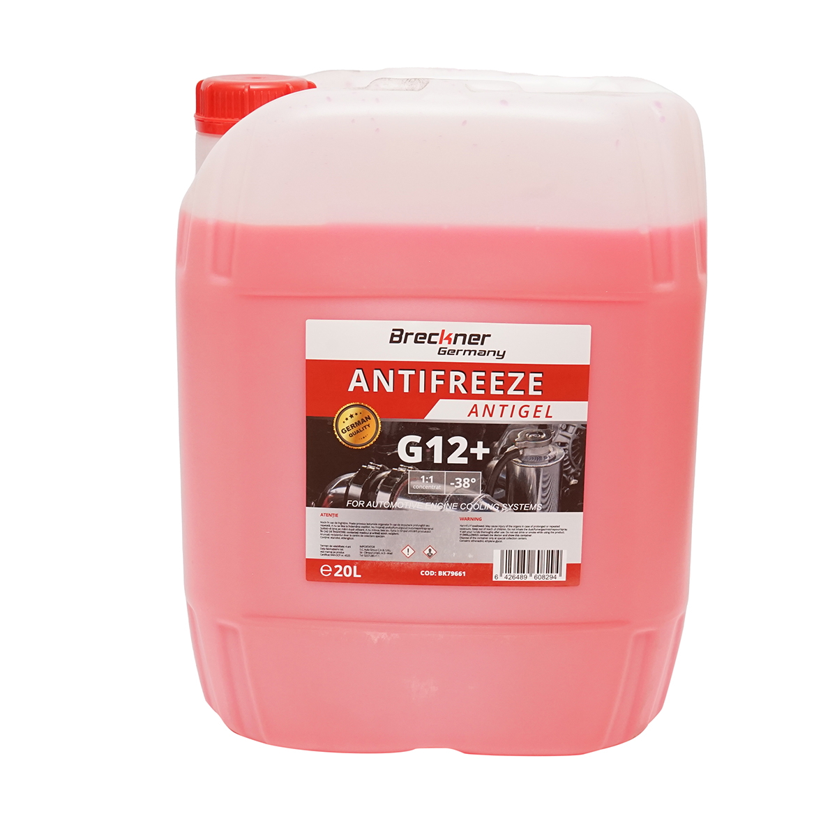Antigel G12+ rosu/roz -38 grade 23Kg/20L Breckner Germany