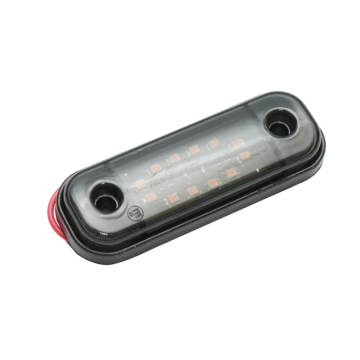 Lampa laterala gabarit slim LED 12-24V Breckner Germany, galben fumuriu, 89x32 mm, distanta intre suruburi 61 mm