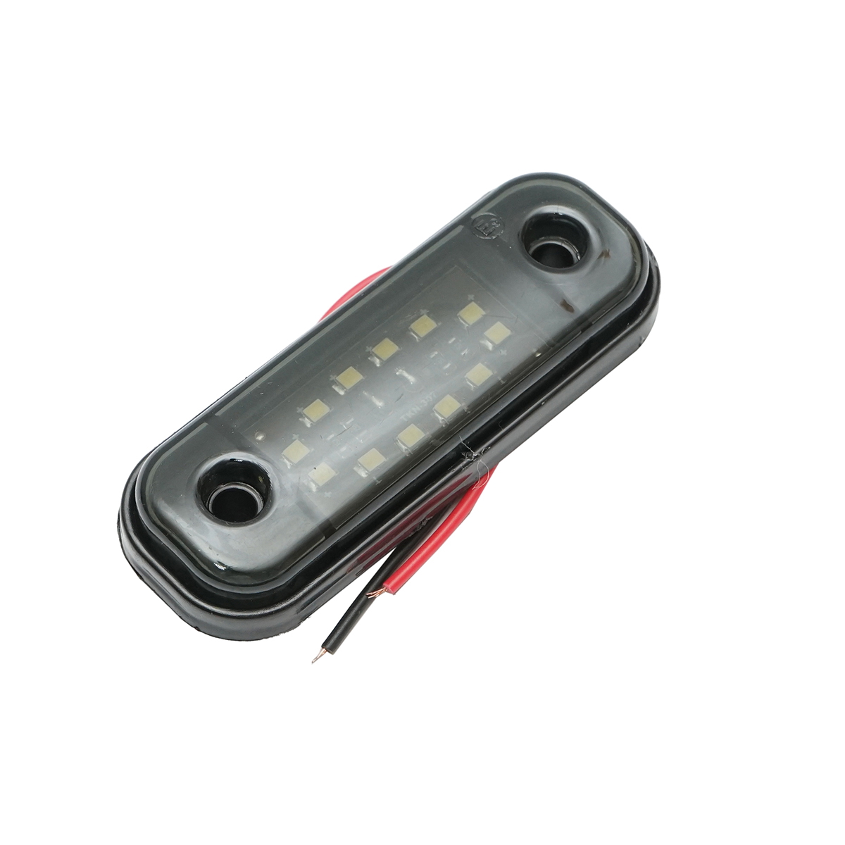 Lampa laterala gabarit slim LED 12-24V, alb fumuriu, 89x32 mm, distanta intre suruburi 61 mm, Breckner Germany