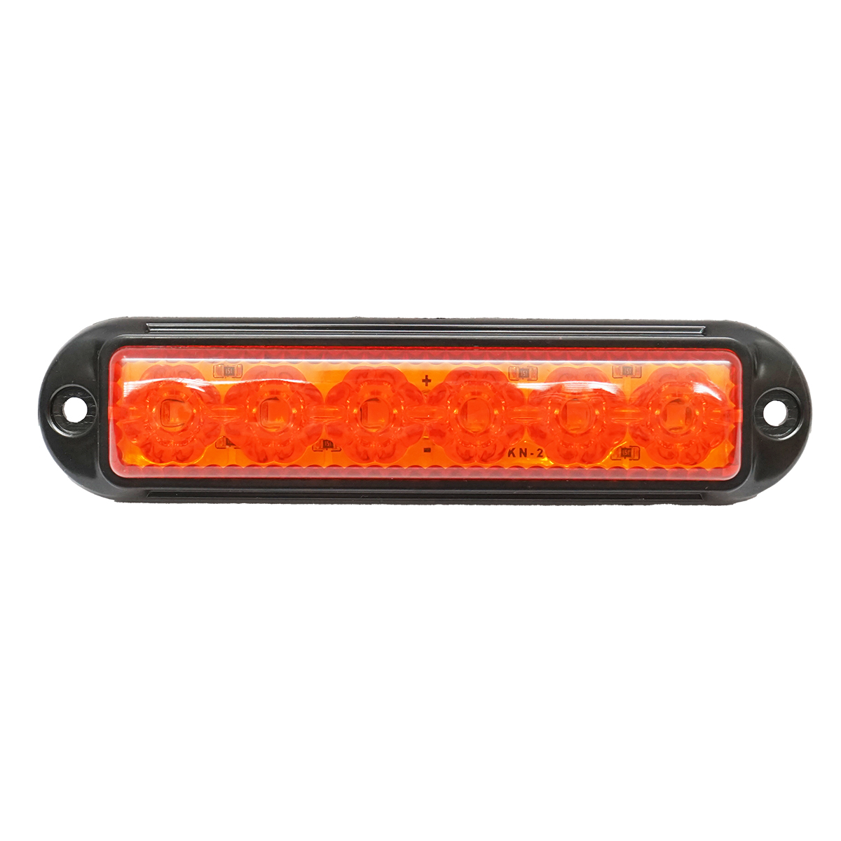 Lampa laterala gabarit LED Breckner Germany, 12-24V, galben, 155x37 mm, rama neagra, distanta intre suruburi 140 mm