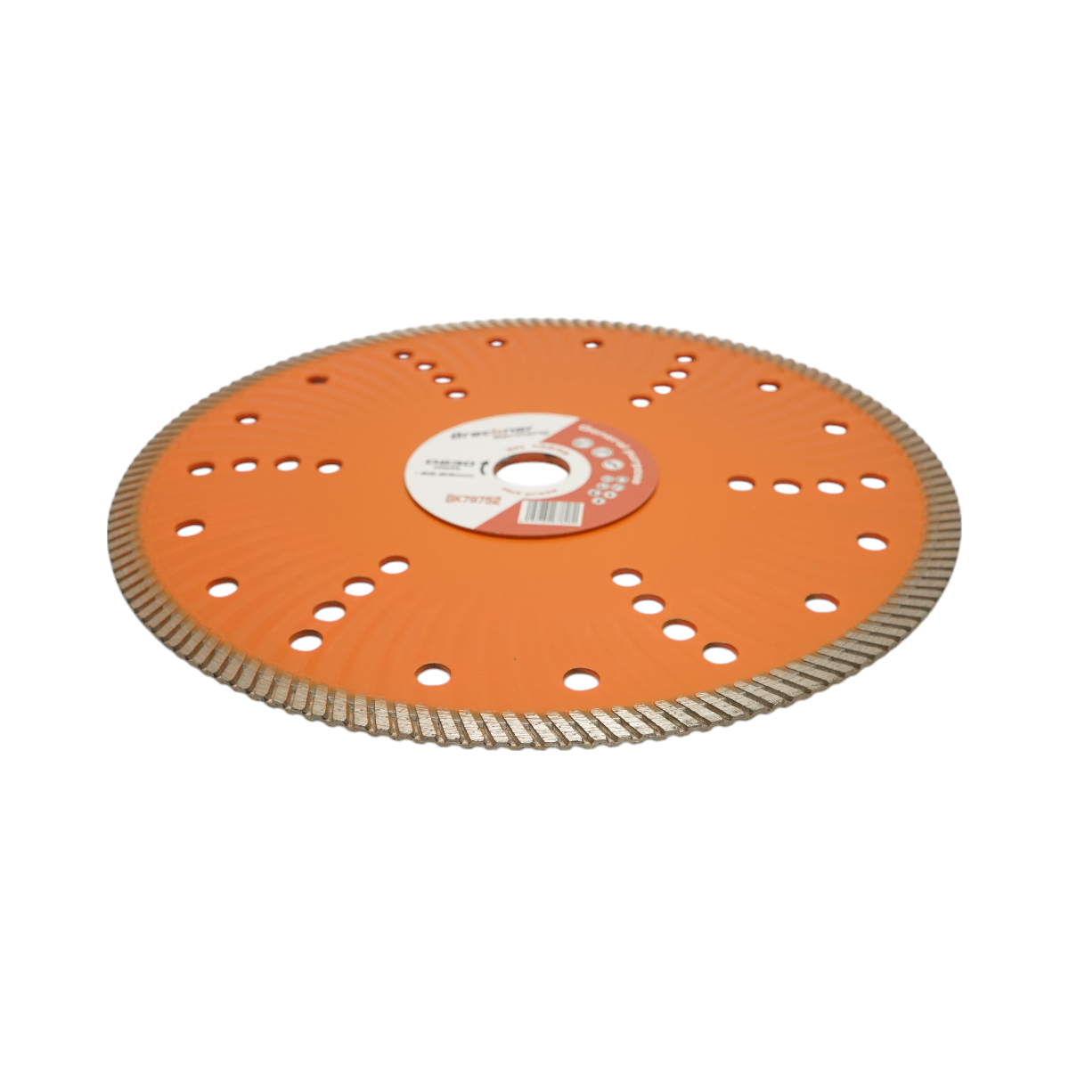 Disc diamantat Turbo continuu Breckner Germany 230x22.23 mm, segment 10 mm, presare la cald, corp perforat/ondulat pentru racire, pentru tigla, pavele, mozaic, piatra dura, marmura, granit