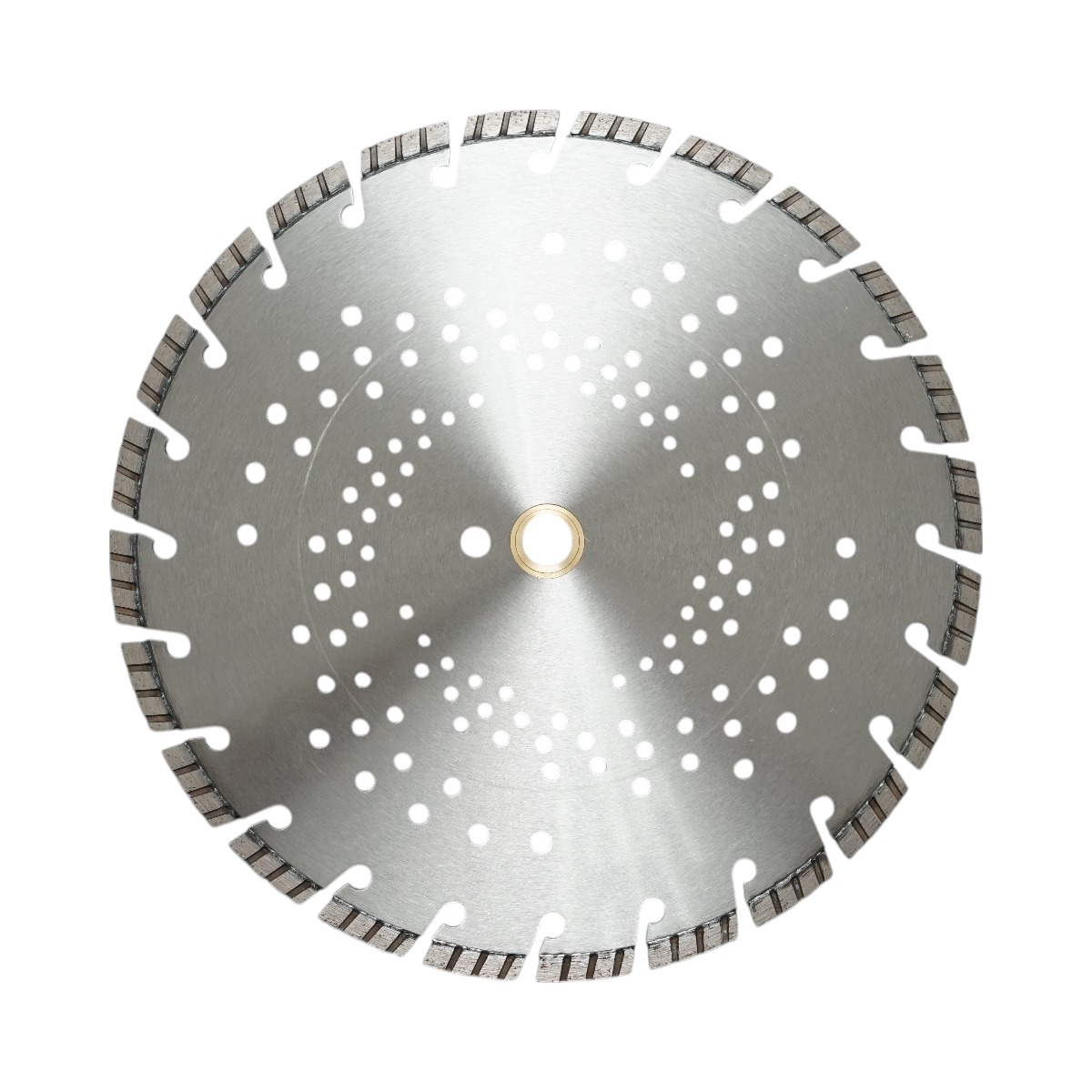 Disc diamantat TURBO segmentat Breckner Germany 350x30 mm, segment 10 mm, tehnologie Laser, corp perforat pentru racire si evacuare praf, pentru beton armat, pavele, boltari, piatra dura