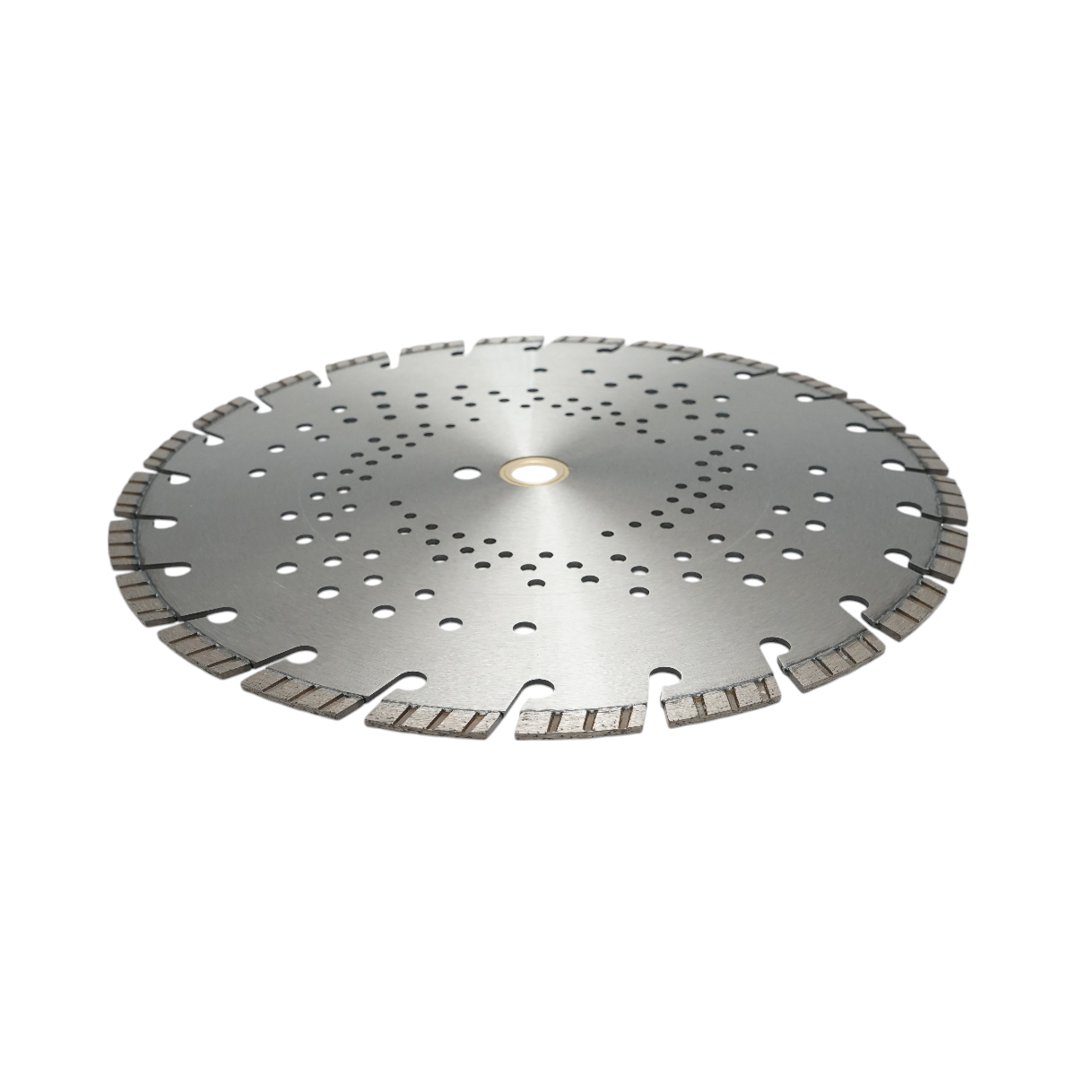 Disc diamantat TURBO segmentat Breckner Germany 350x30 mm, segment 10 mm, tehnologie Laser, corp perforat pentru racire si evacuare praf, pentru beton armat, pavele, boltari, piatra dura