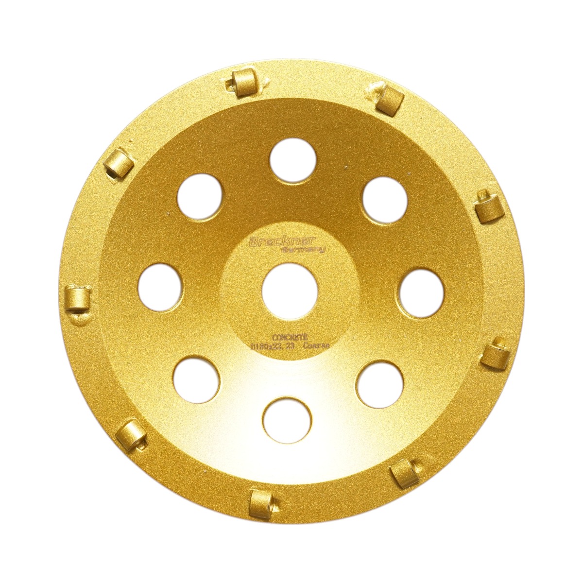 Disc diamantat segmentat PCD tip cupa 180x22.23, slefuit beton, piatra, travertin, mozaic, pavaj, caramida Breckner Germany