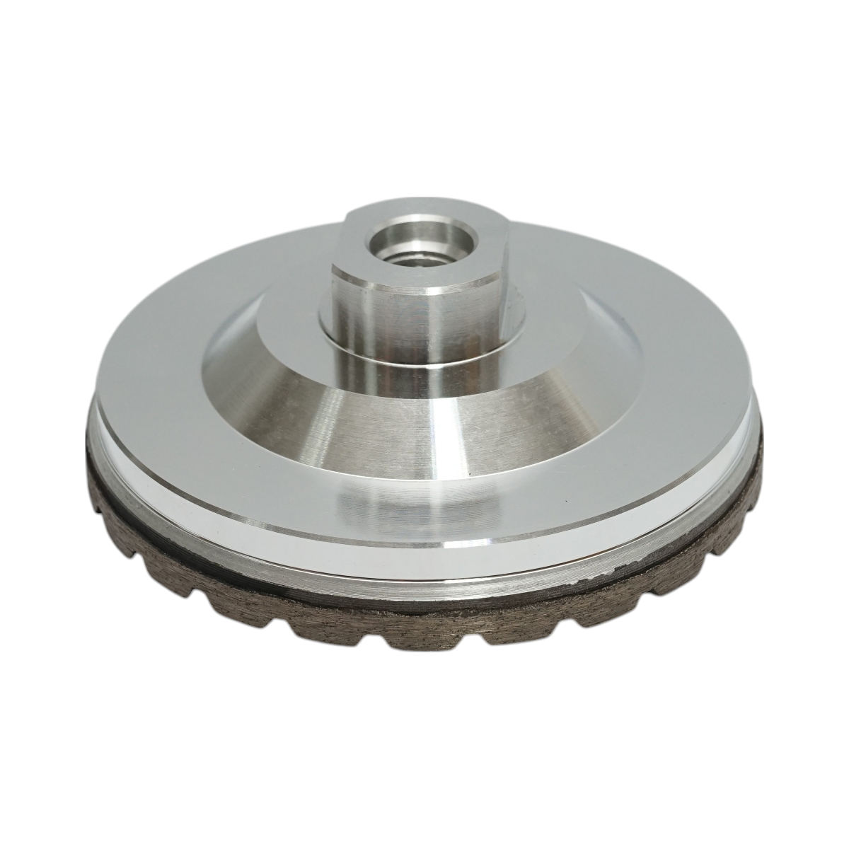 Disc diamantat turbo segmentat tip cupa Breckner Germany, aluminiu, 100 mm, filet M14, GROSier, aplicatie uscata, pentru slefuire marmura