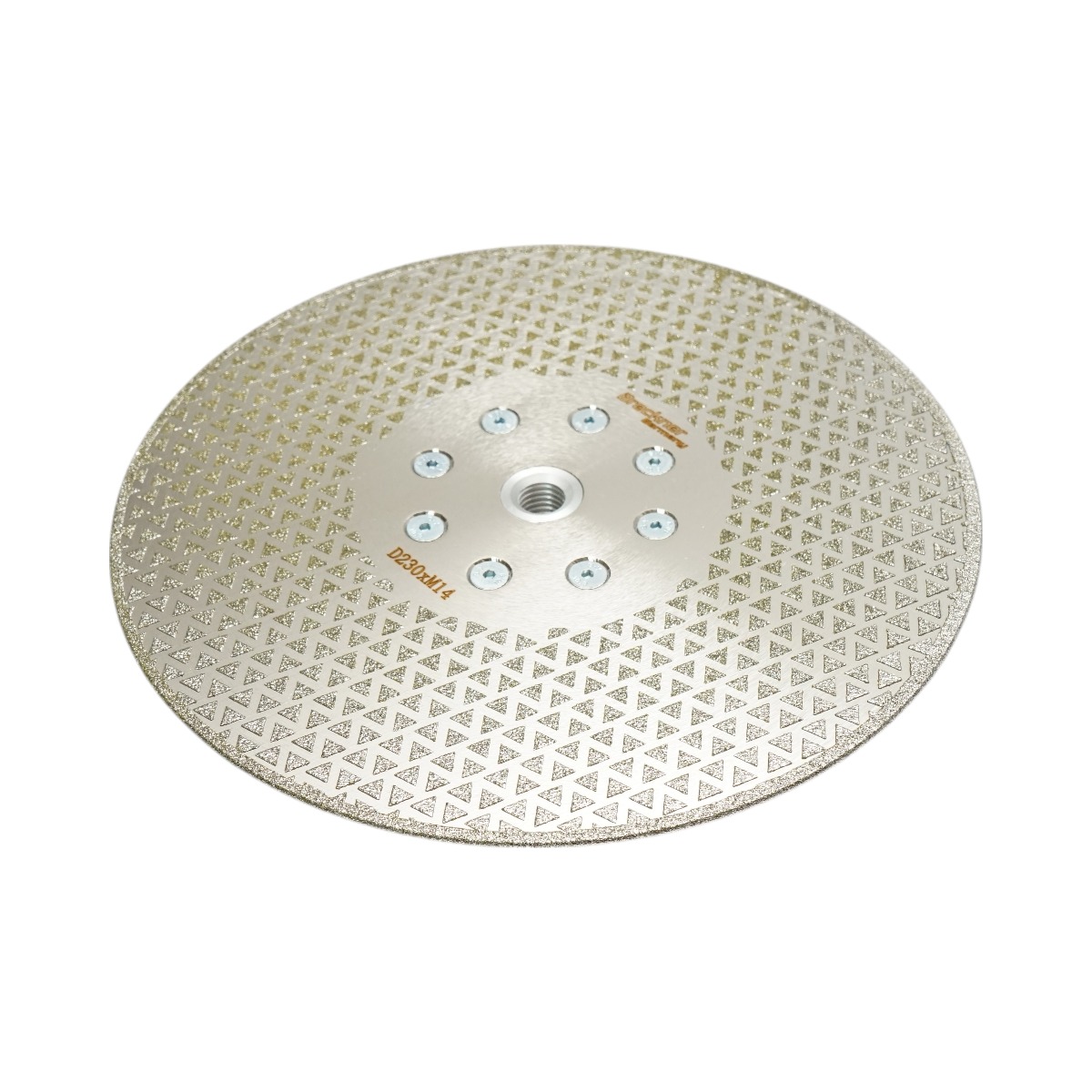 Disc diamantat electroplacat Breckner Germany 230 mm, filet M14, aplicatie uscata, pentru taiere si slefuire marmura, fibra sticla, rasina, ceramica dura