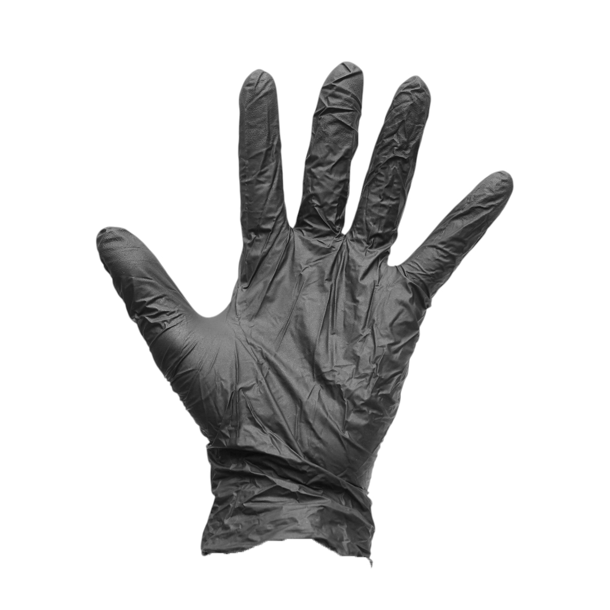 Manusi nitril negre nepudrate, marimea L, textura aderenta pe degete, latime palma 105 mm, lungime ? 240 mm, manseta cu bordura rulata, 100 buc/cutie