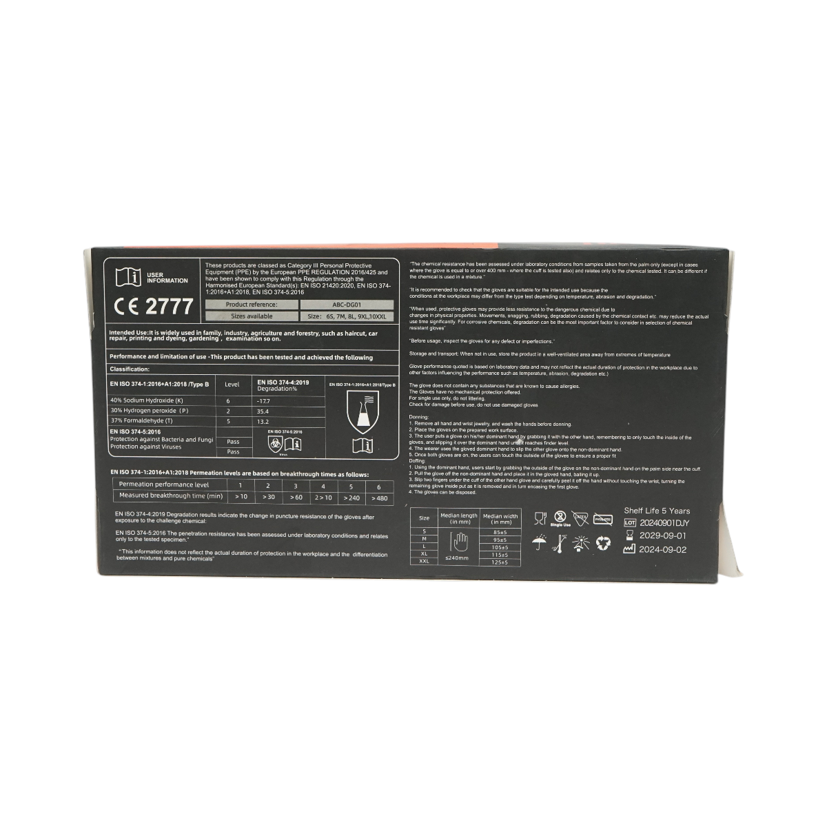 Manusi nitril negre nepudrate, marimea L, textura aderenta pe degete, latime palma 105 mm, lungime ? 240 mm, manseta cu bordura rulata, 100 buc/cutie