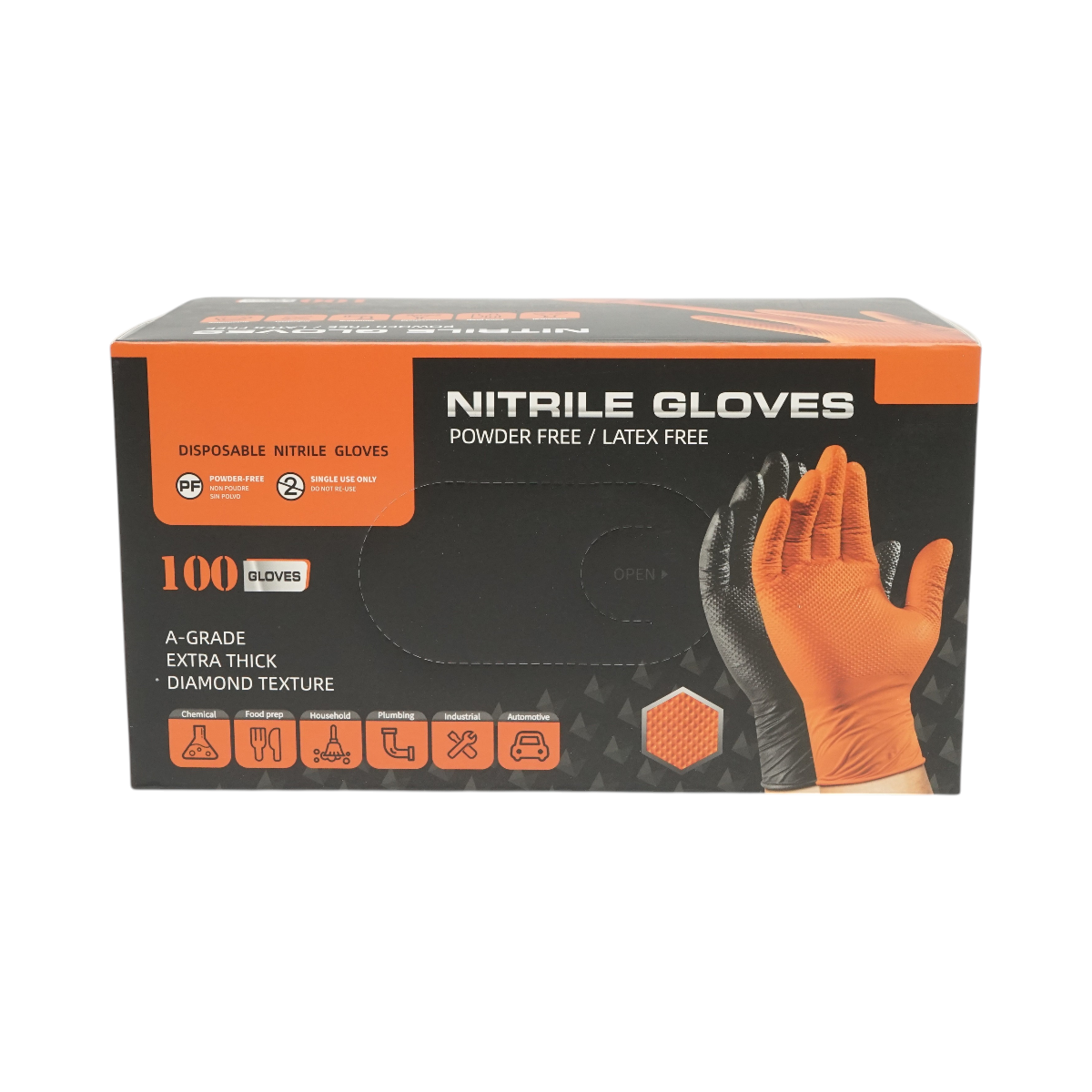 Manusi din NITRIL negre nepudrate Diamond Grip marimea S, grosime 10 ...