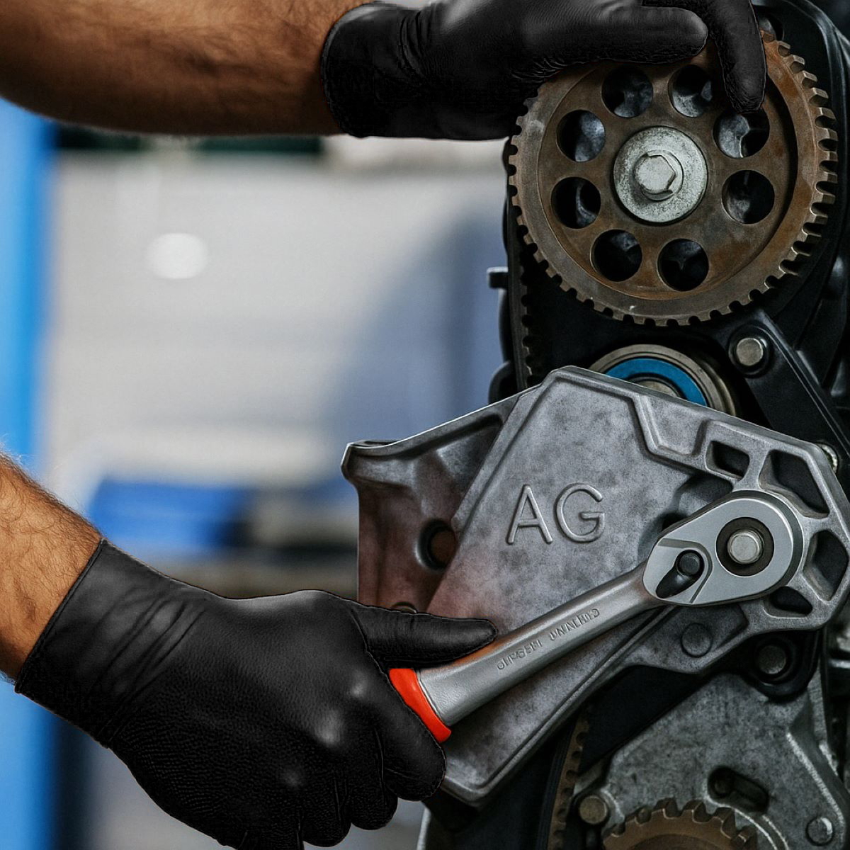 Manusi nitril negre nepudrate Diamond Grip, Marime L, Grosime 10 mil, 100 buc/cutie, latime palma 105 mm ( 5), lungime ?240 mm, manseta cu bordura rulata, pentru mecanica auto si servicii industriale