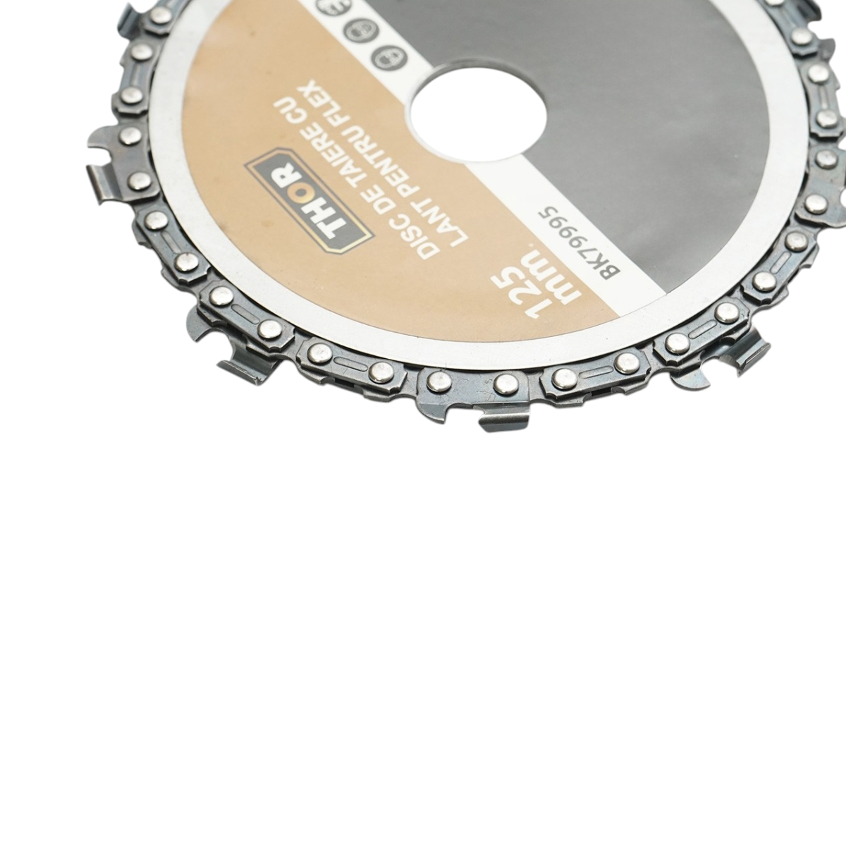 Disc flex lant drujba THOR 125x22 mm, 9 dinti, pentru taiere, fasonare, sculptura si indepartare rapida a lemnului
