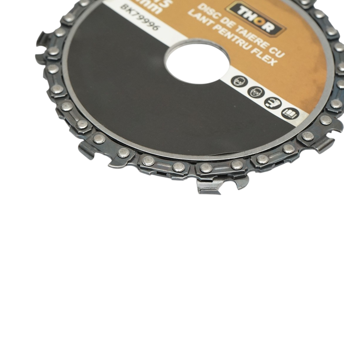 Disc flex lant drujba THOR 115 mm, 22 mm, 9 dinti pentru taiere, fasonare, sculptura si indepartare rapida a lemnului