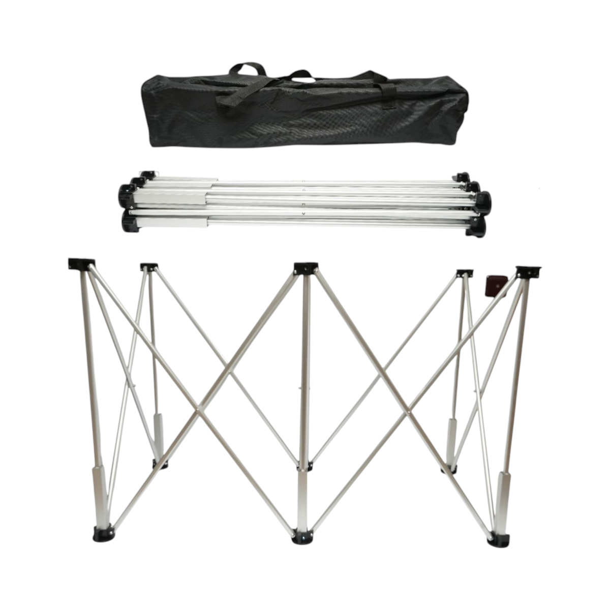 Masa de lucru pliabila tip acordeon, cadru aluminiu, 6 picioare, 116x61x72 cm