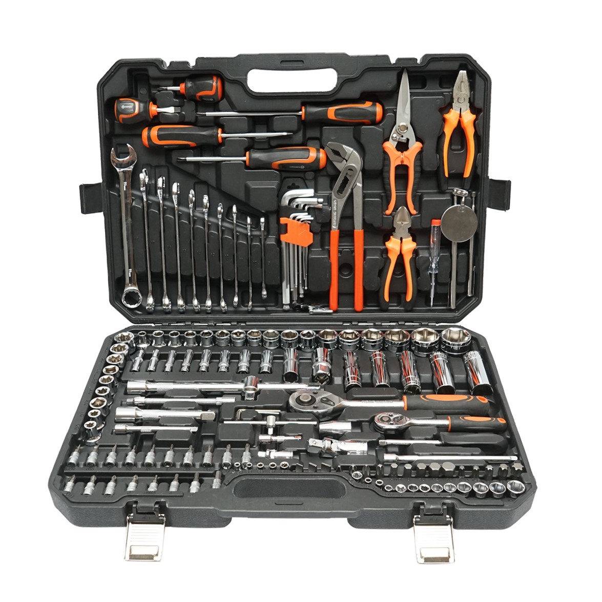 Trusa chei tubulare lungi, fixe, biti, imbus, surubelnite si scule 142 piese Breckner Germany