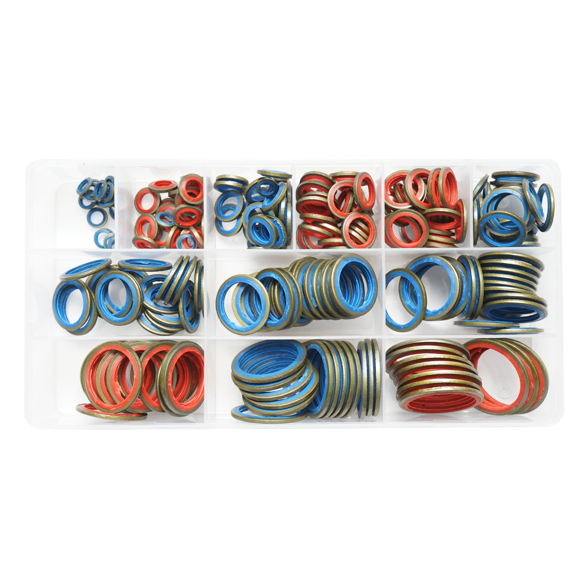 Trusa garnituri metal cu cauciuc (saibe combi) BSP, 245 buc