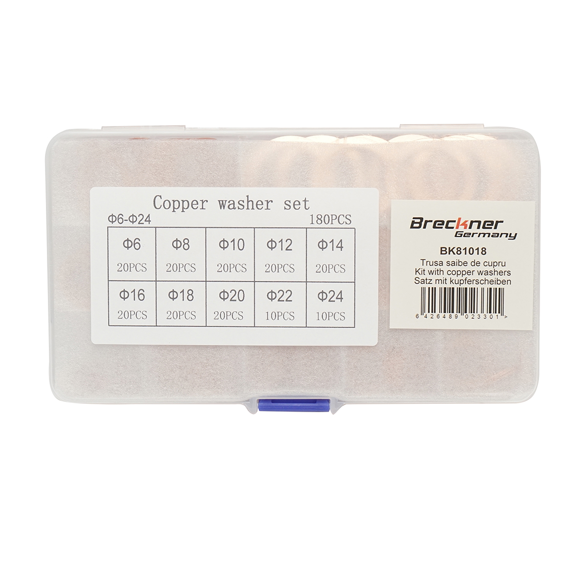 Trusa saibe cupru M6-M24, 180 piese, Breckner Germany