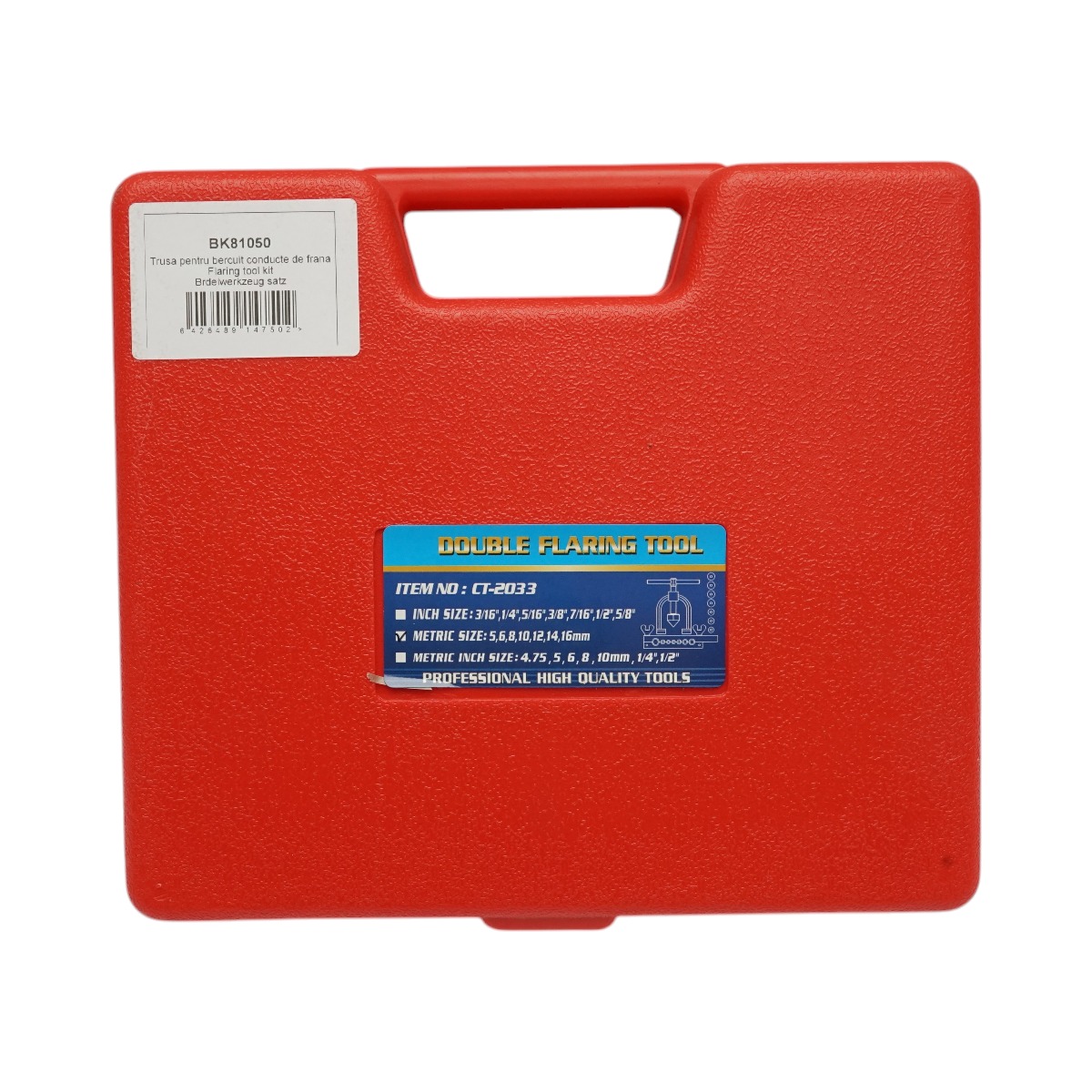 Trusa bercuit (bordurare, flansare) conducte frana sau racire Breckner Germany pentru tevi cupru/aluminiu, adaptoare/matrite otel 5-16 mm