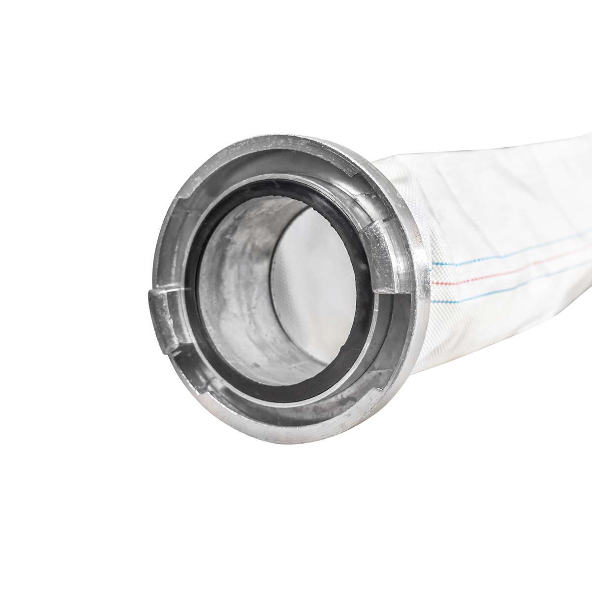 Furtun irigatii/pompa PVC panzat 4'' (101.6 mm) 30 m, racord aluminiu, grosime 2 mm, presiune lucru 6 bari, distanta came 112 mm, flansa 67 mm, 11.4 kg, Breckner Germany