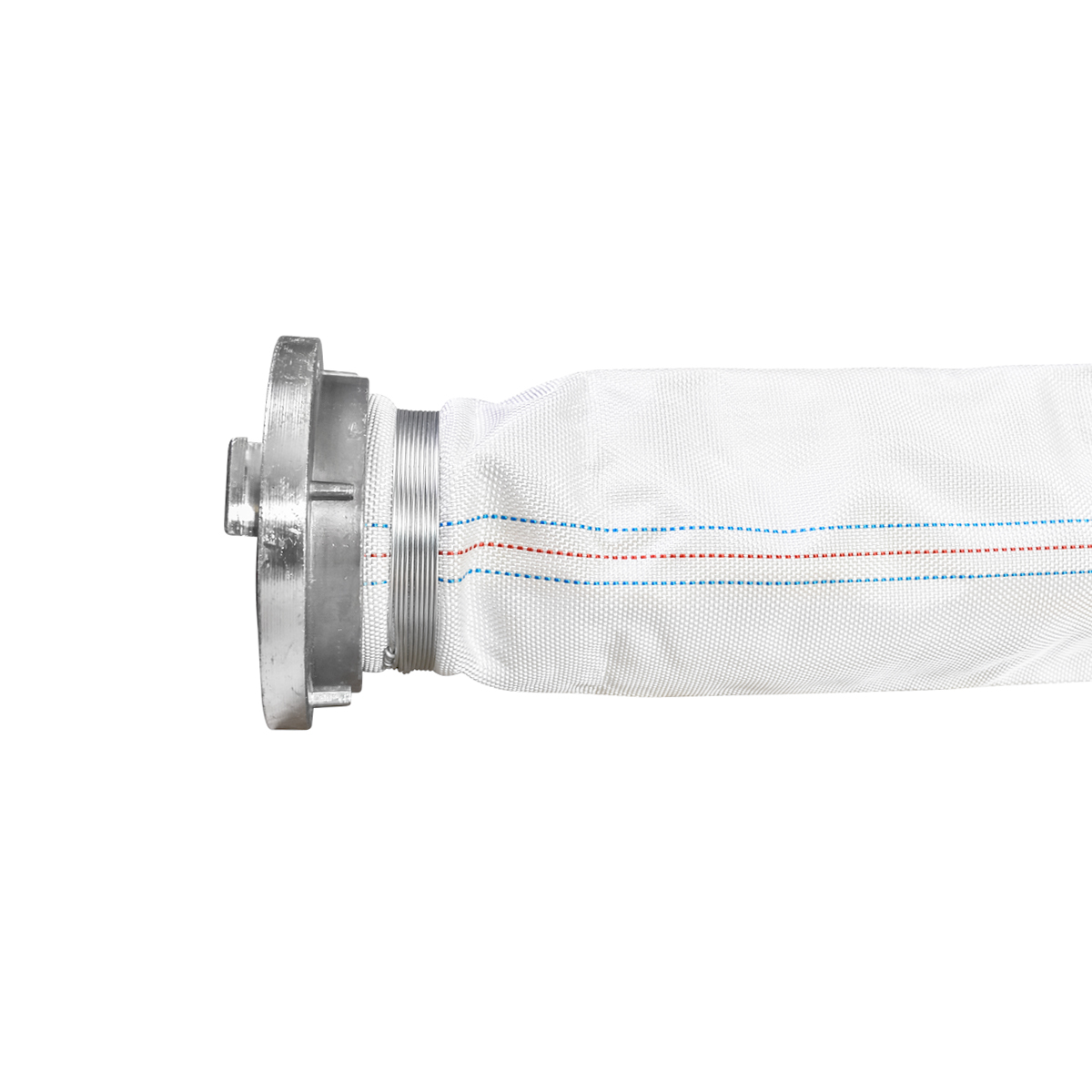 Furtun irigatii/pompa PVC panzat 4'' (101.6 mm) 30 m, racord aluminiu, grosime 2 mm, presiune lucru 6 bari, distanta came 112 mm, flansa 67 mm, 11.4 kg, Breckner Germany