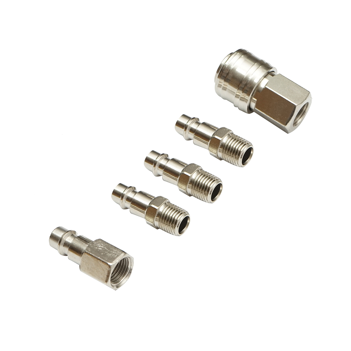 Set 5 cuple rapide 1/4'' pentru furtun aer comprimat si scule pneumatice Breckner Germany, dimensiune filet 1/4''
