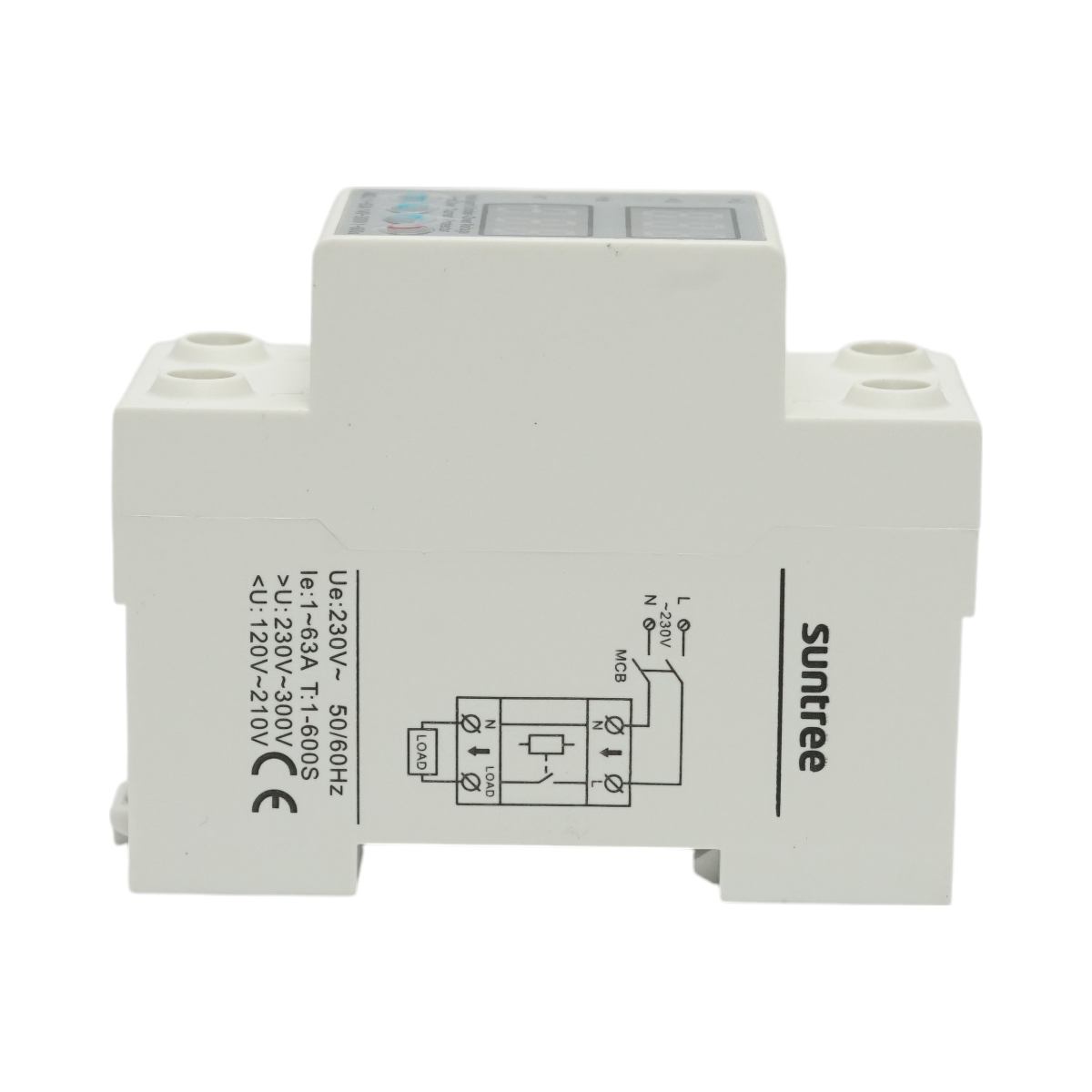 Releu siguranta digital 63A 2P 140-300V protectie subtensiune, supratensiune, supracurent Suntree