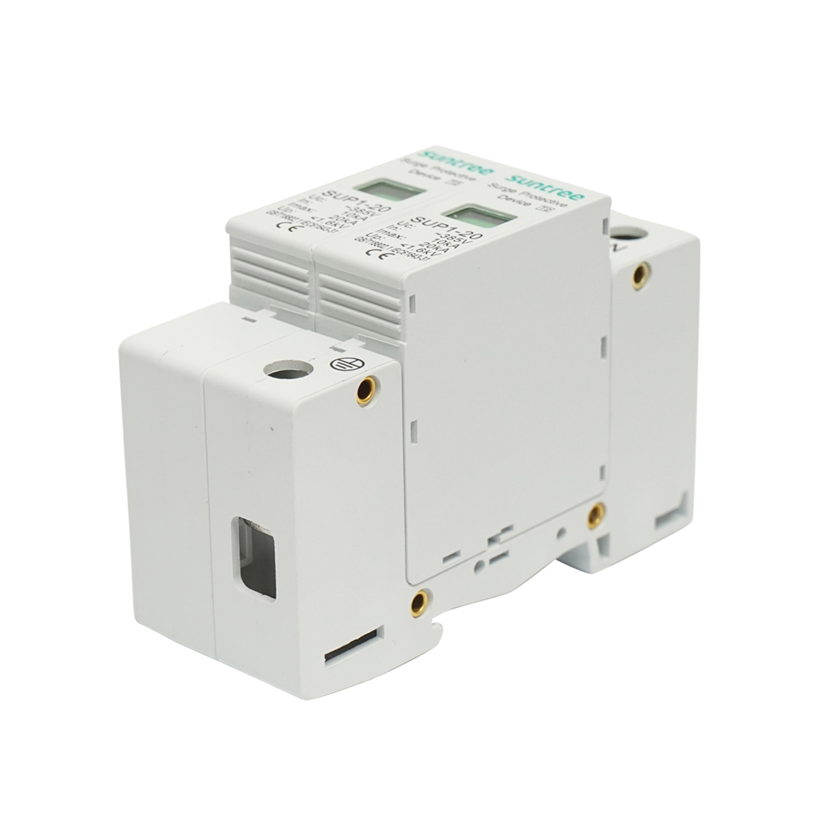 Descarcator la supratensiune cu semnalizare pentru sisteme fotovoltaice, 2P, SUP1-20, 385V Suntree