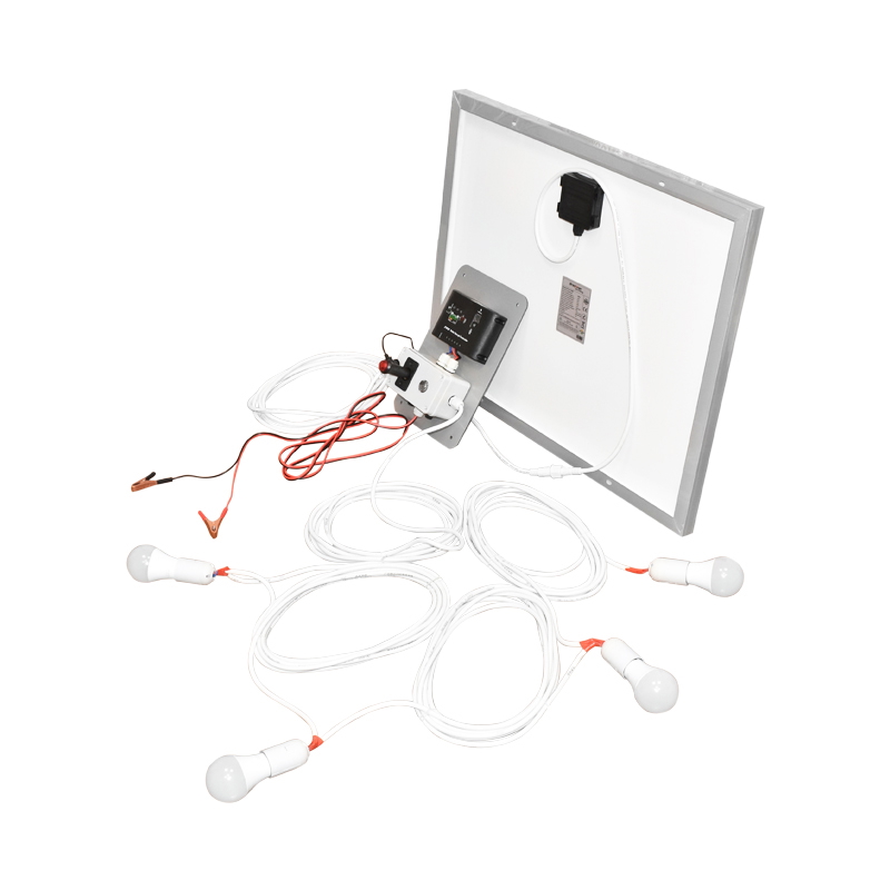 Set panou solar fotovoltaic monocristalin 50W 12-24V 670x540x30mm, priza bricheta, 4 becuri LED E27 9W 12V BK87432, regulator incarcare BK87430 12/24V 10Ah, Breckner Germany