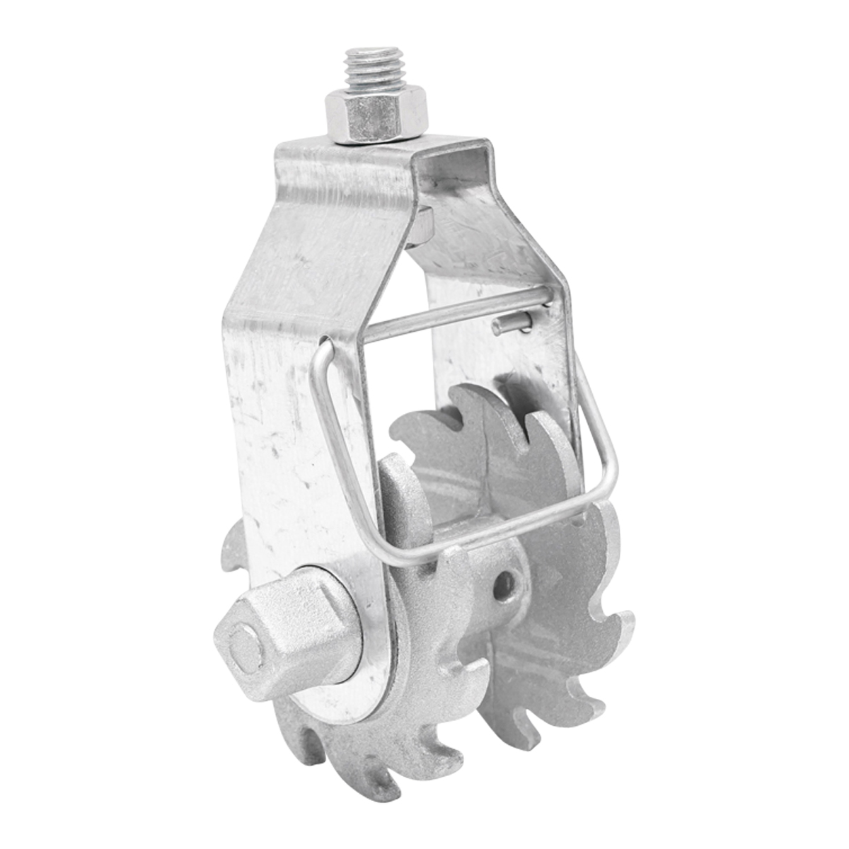 Intinzator cu clichet pentru fir gard electric Breckner Germany, diametru gaura mosor 4.5 mm x2, surub M10 x 22.5 mm