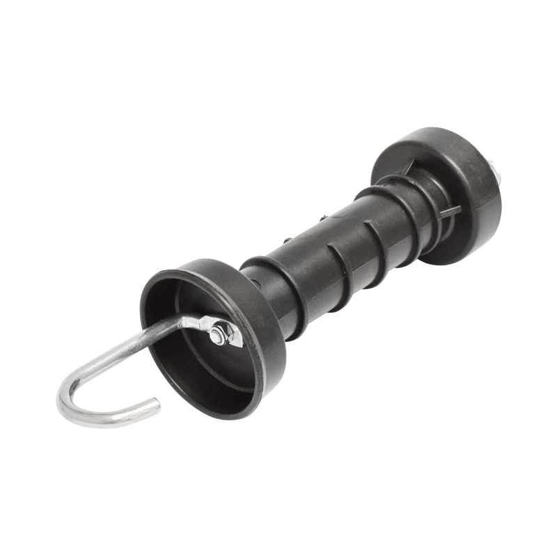 Maner poarta negru cu carlig si arc pentru gard electric Breckner Germany