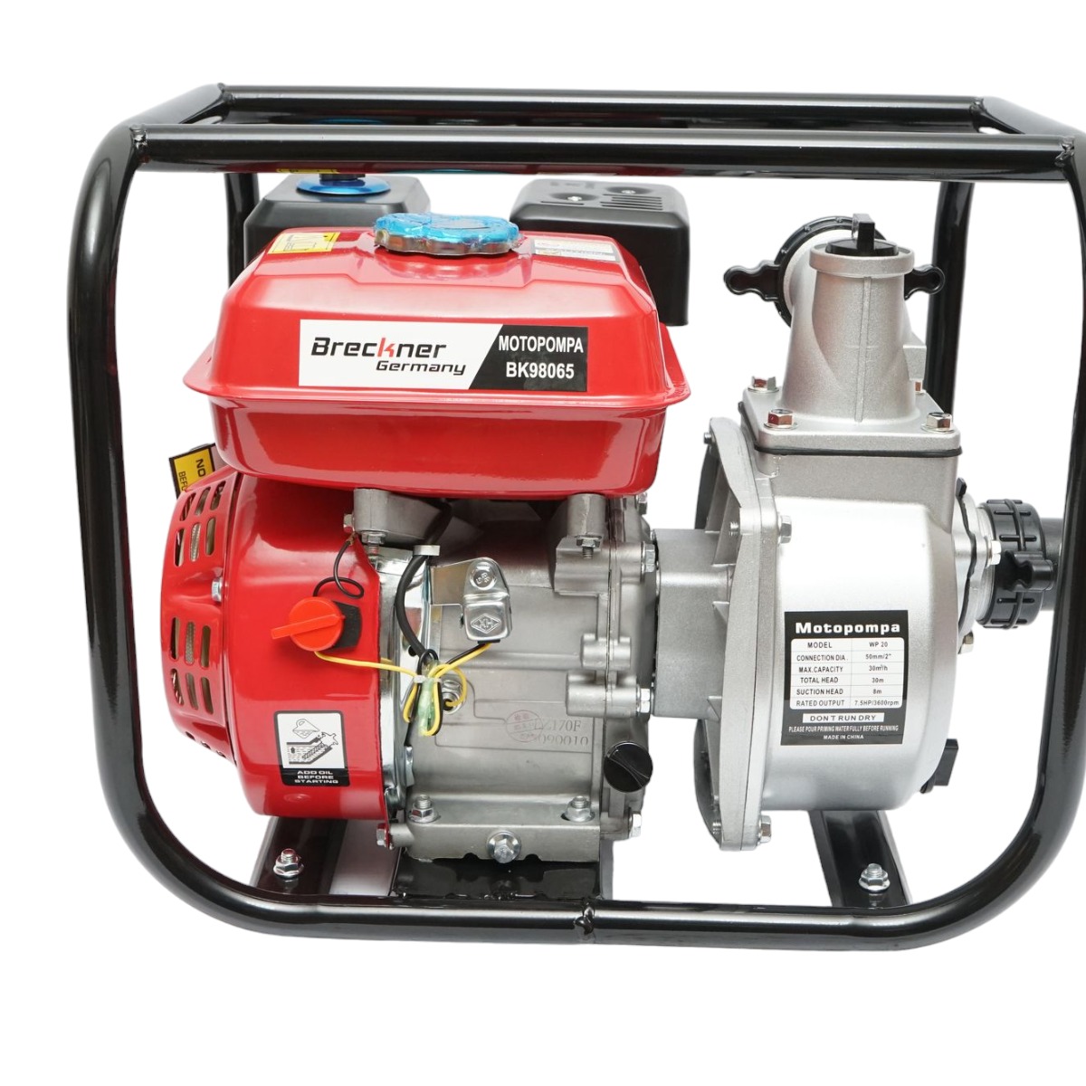 Motopompa benzina WP20 7.5CP, 2 toli debit 30m3/h adancime 8m, inaltime 30m Breckner Germany