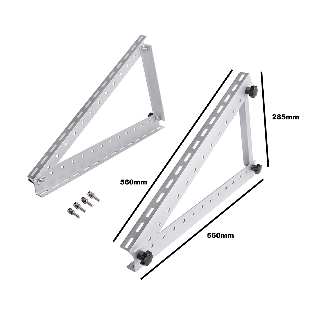 Set suporti tip triunghi pentru prindere panouri solare fotovoltaice 200W cu unghi reglabil Breckner Germany