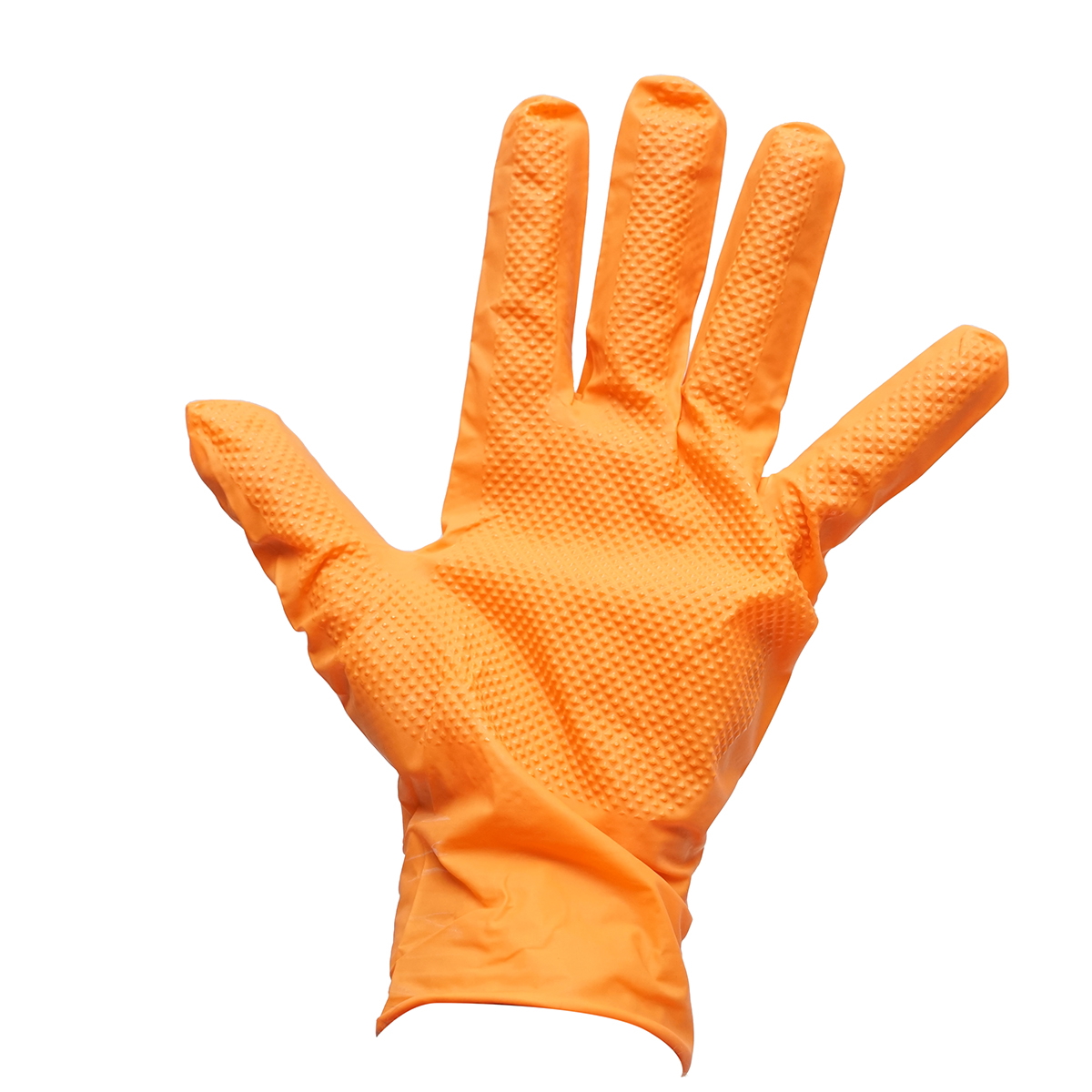 Manusi nitril portocalii nepudrate Diamond Grip marimea M, 10 mil, latime palma 95 mm, lungime ? 240 mm, 100 buc/cutie, pentru mecanica auto si industria chimica