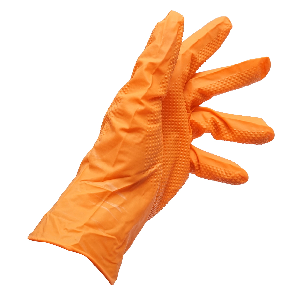 Manusi nitril portocalii nepudrate Diamond Grip marimea M, 10 mil, latime palma 95 mm, lungime ? 240 mm, 100 buc/cutie, pentru mecanica auto si industria chimica